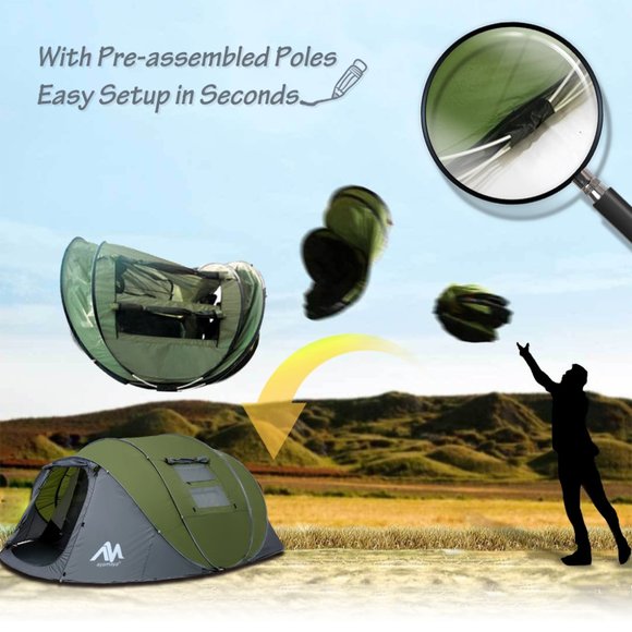 CAMPING POP UP TENT WITH VESTIBULE FOR 2-6 PERSON - Picture 6 of 7